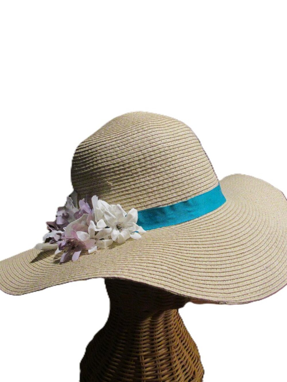 VINTAGE LOOK LADIES FLORAL SUN HAT , CRUISE, BEACH, TEA PARTY UNUSED